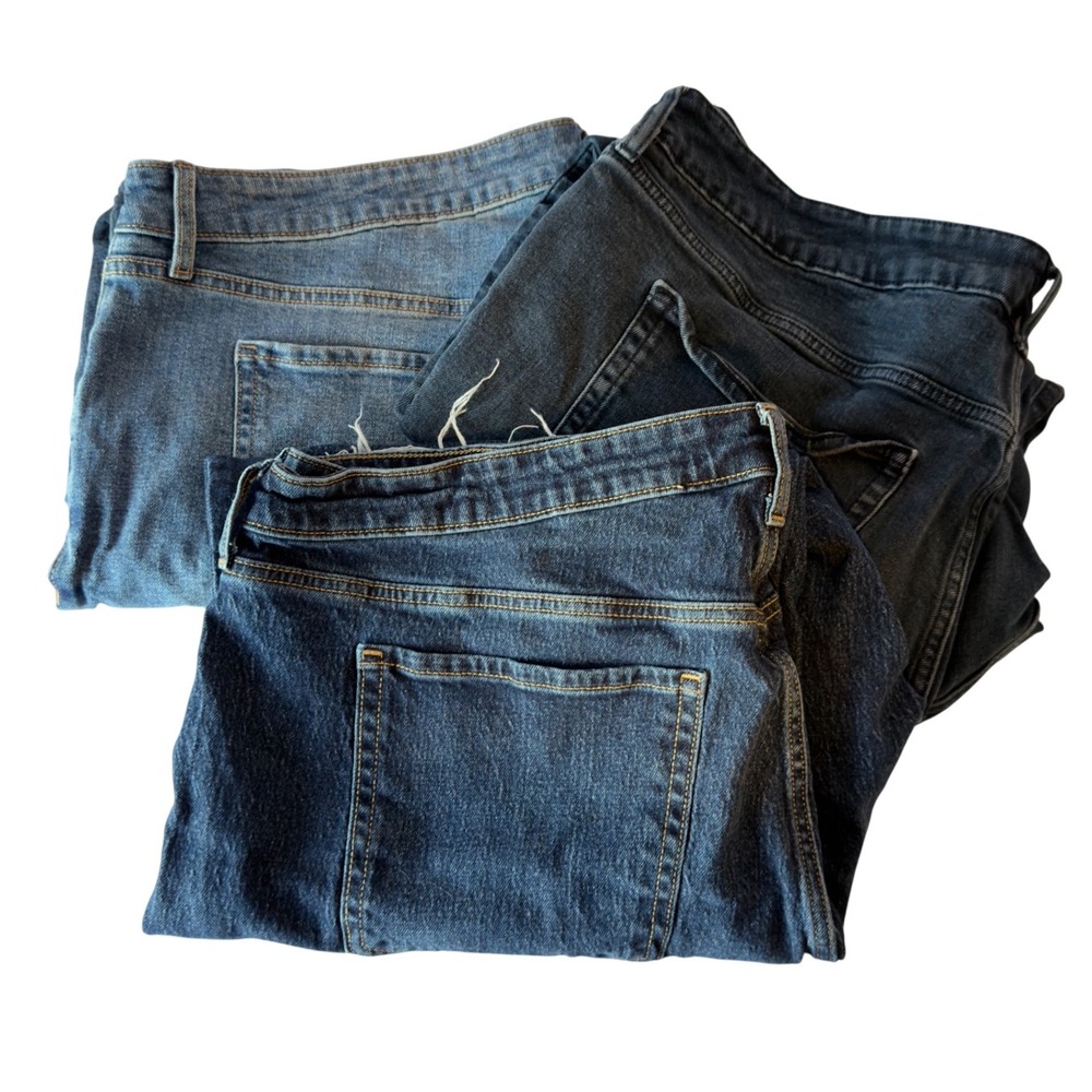 Old Navy Lot of‎ 3 High Rise O.G. Straight  Denim Jeans Size 22 Button Fly Zip